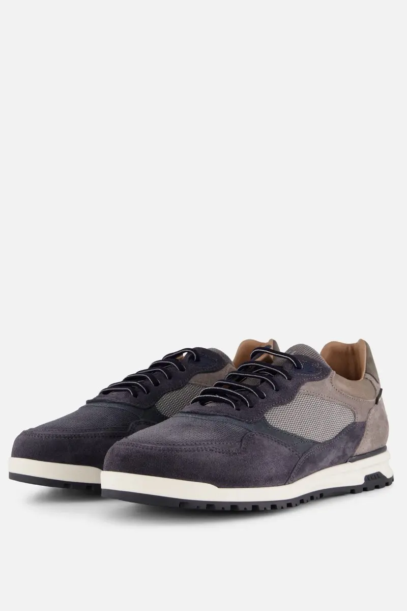 Van Lier Sneakers blauw Suede