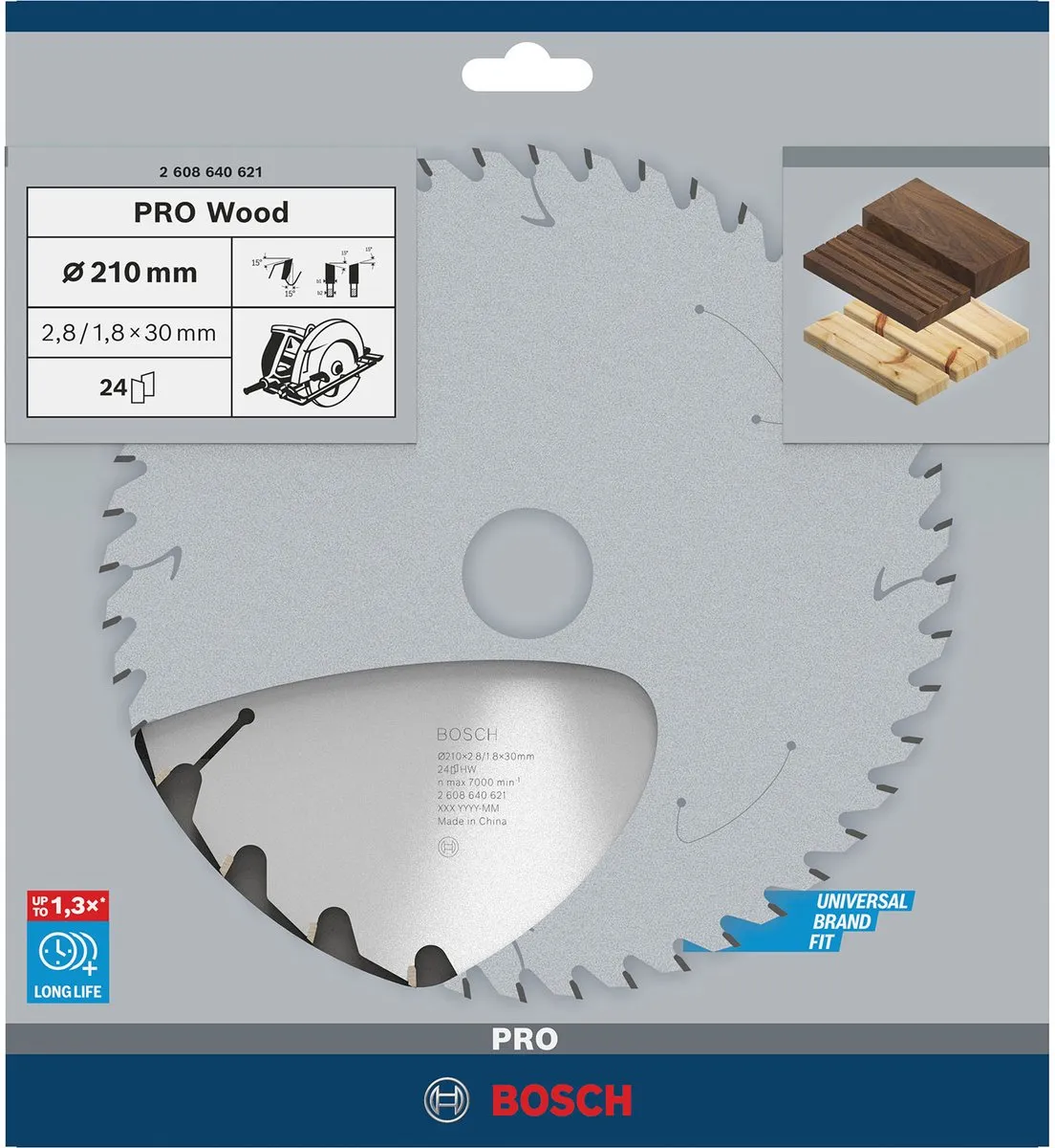 Bosch Professional Cirkelzaagblad Optiline 210x30x2,8mm - 24T - Hout/Metalen