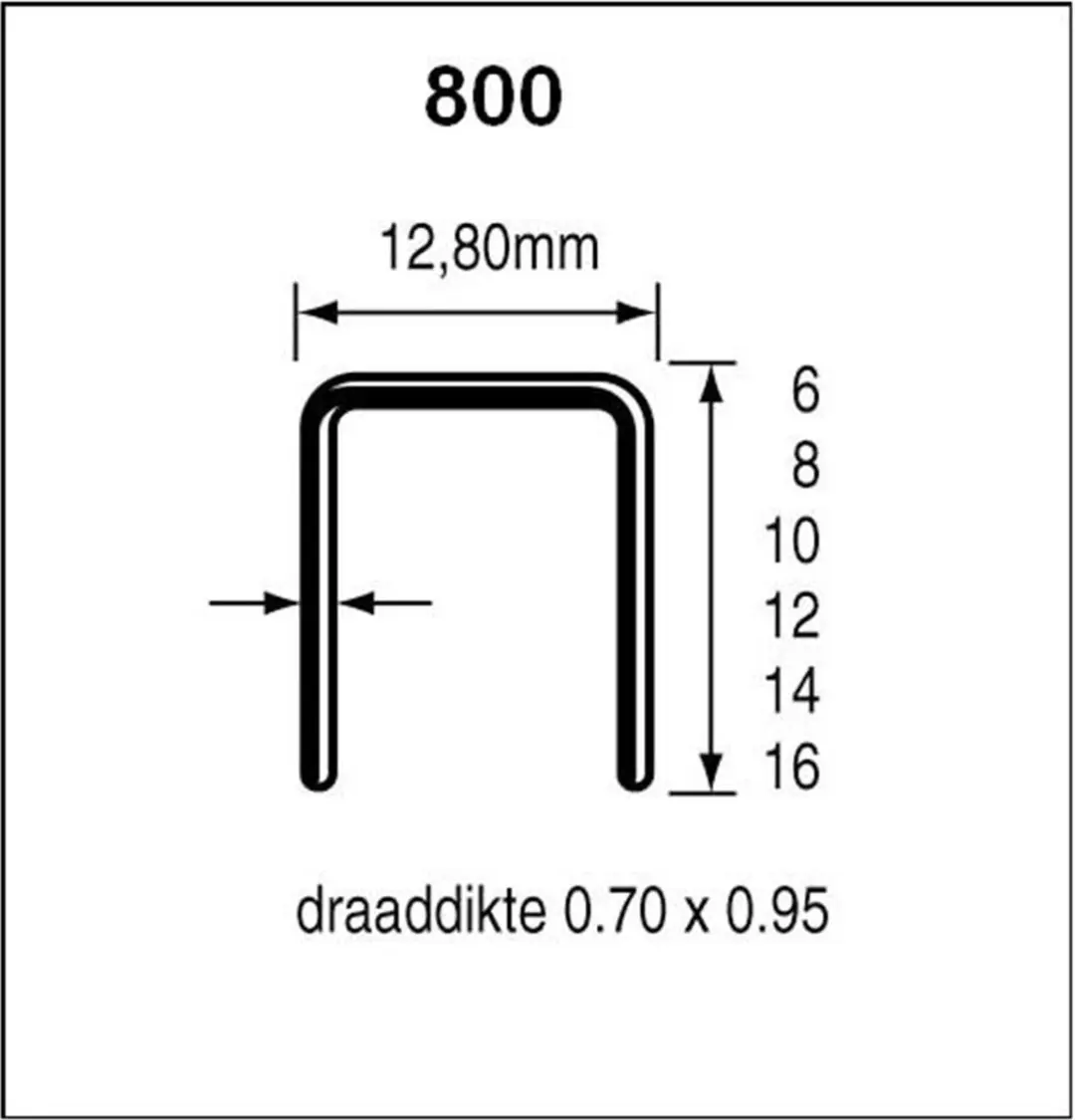 Dutack Nieten 800 16 mm. verzinkt