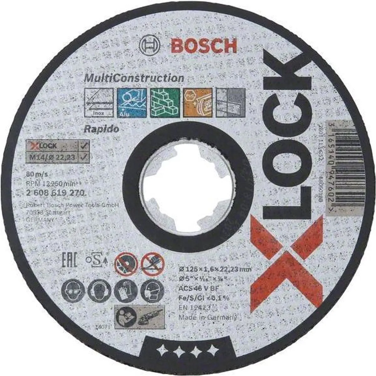 Bosch Professional X-Lock Slijpschijf Multi Construction 125mm - Recht - afbeelding 6 van 6