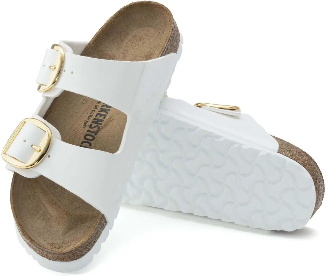 Birkenstock Arizona Big Buckle Patent Sandalen White, Birko Flor