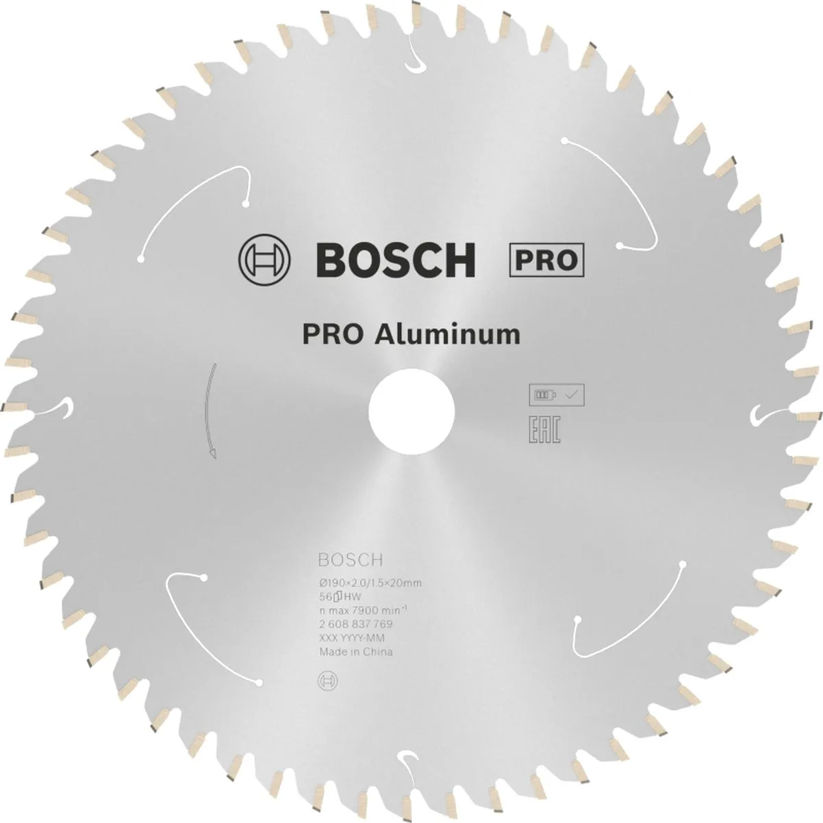 Bosch Professional Cirkelzaagblad Aluminium 190x20x2/1,5x56T