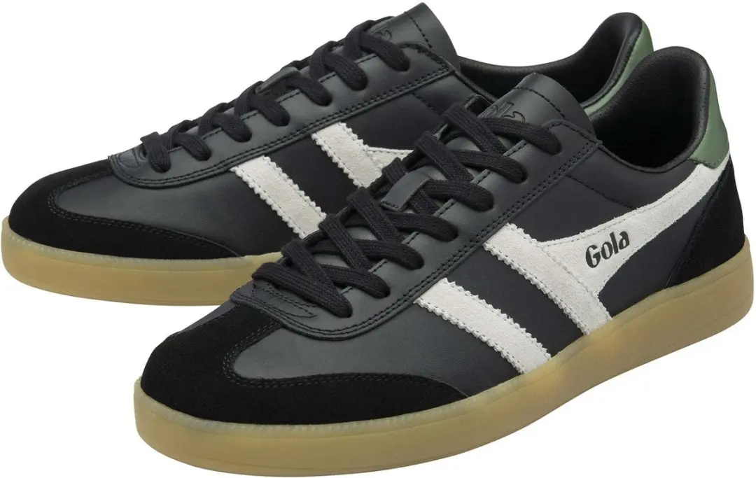 Gola Viper Leather Leren Veterschoenen - Zwart/Wit/Groen/Gum - afbeelding 3 van 3