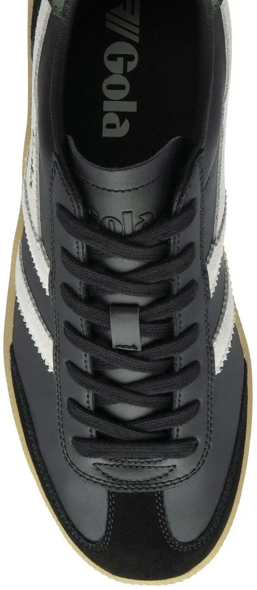 Gola Viper Leather Leren Veterschoenen - Zwart/Wit/Groen/Gum - afbeelding 2 van 3
