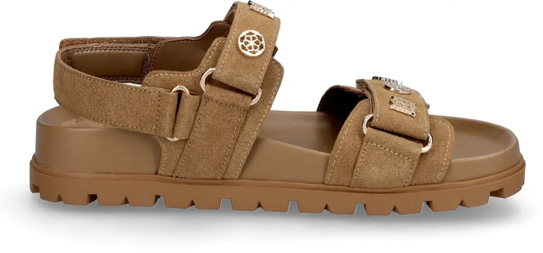 Guess Florizi Sandalen Plat - Cognac - Maat 39 - afbeelding 2 van 6