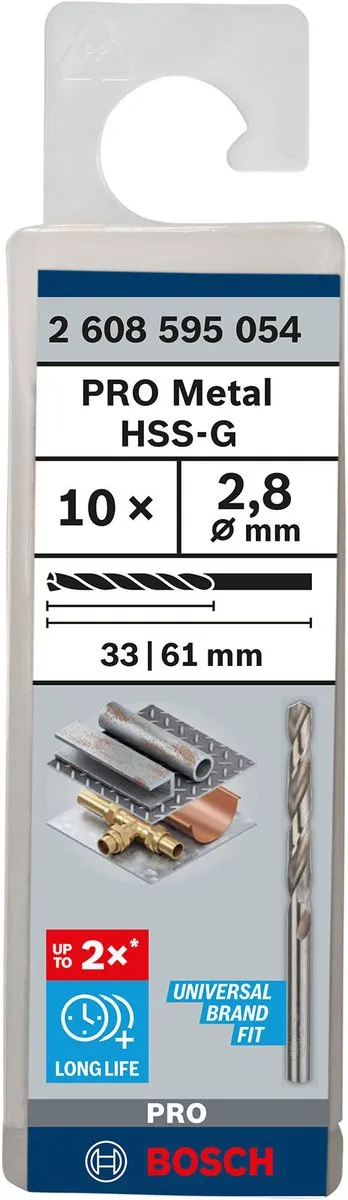 Bosch Professional ST. LINE 2.8mm HSS-G Metaalboren - 10 Stuks