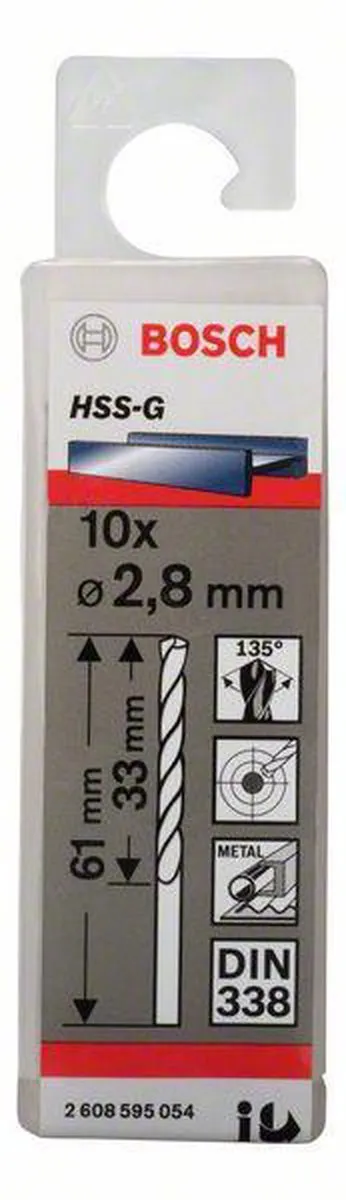 Bosch Professional ST. LINE 2.8mm HSS-G Metaalboren - 10 Stuks