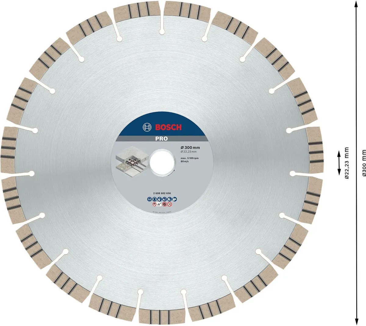 Bosch Professional Diamantschijf Best Concrete 300mm - 22,23mm As - afbeelding 5 van 6