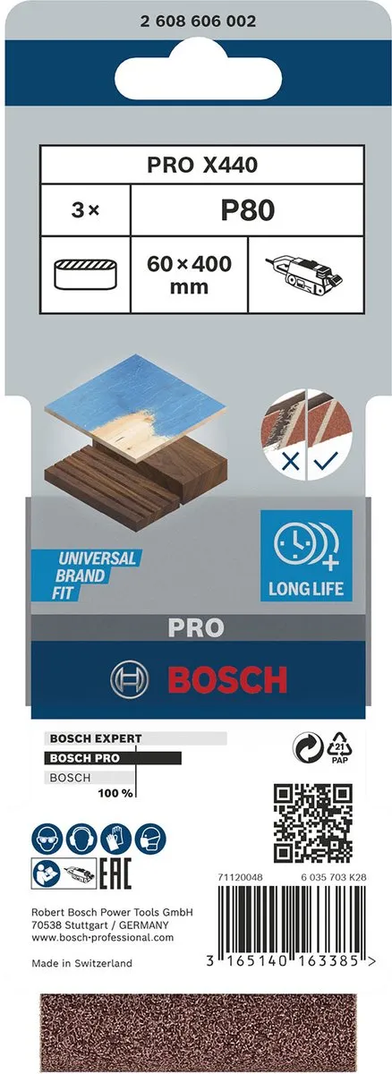 Bosch Professional 3 Banden 60x400mm Best Wood+Paint - 3 Stuks