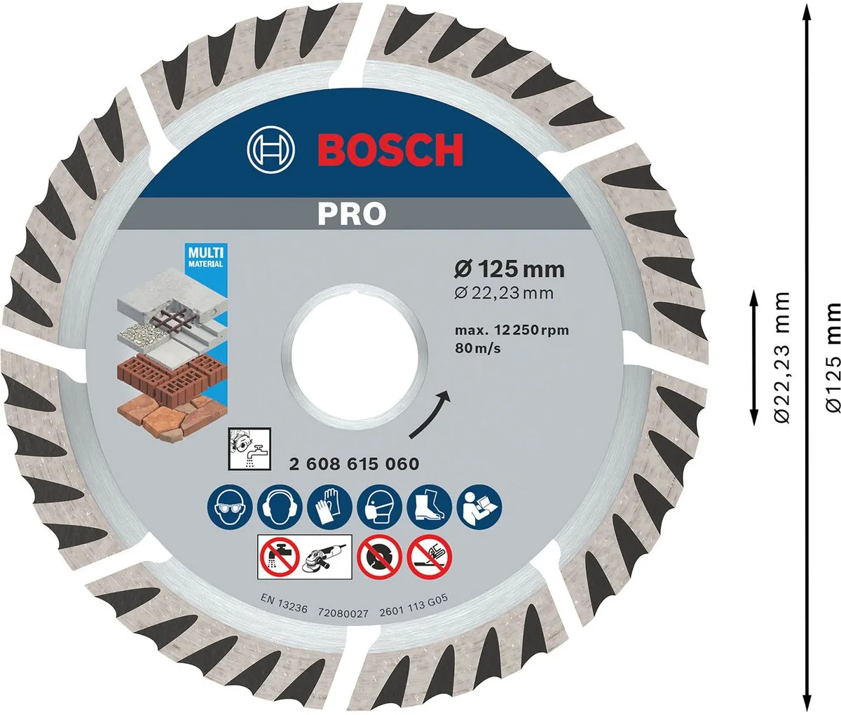 Bosch Professional Diamantschijf 125mm 22,23mm - 10 Stuks