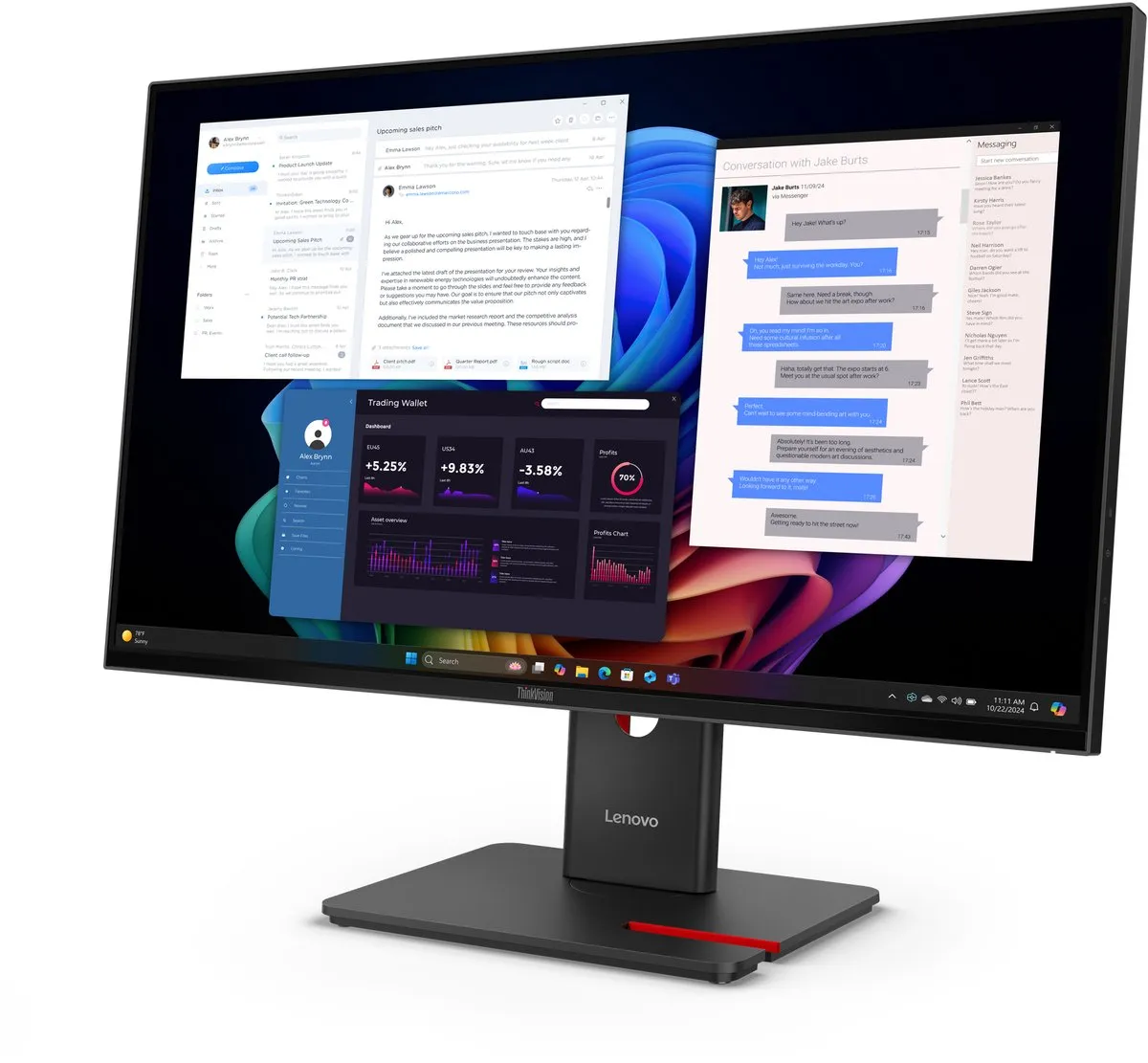 Lenovo ThinkVision T27UD-40 Monitor 27" UHD - Zwart - afbeelding 6 van 6