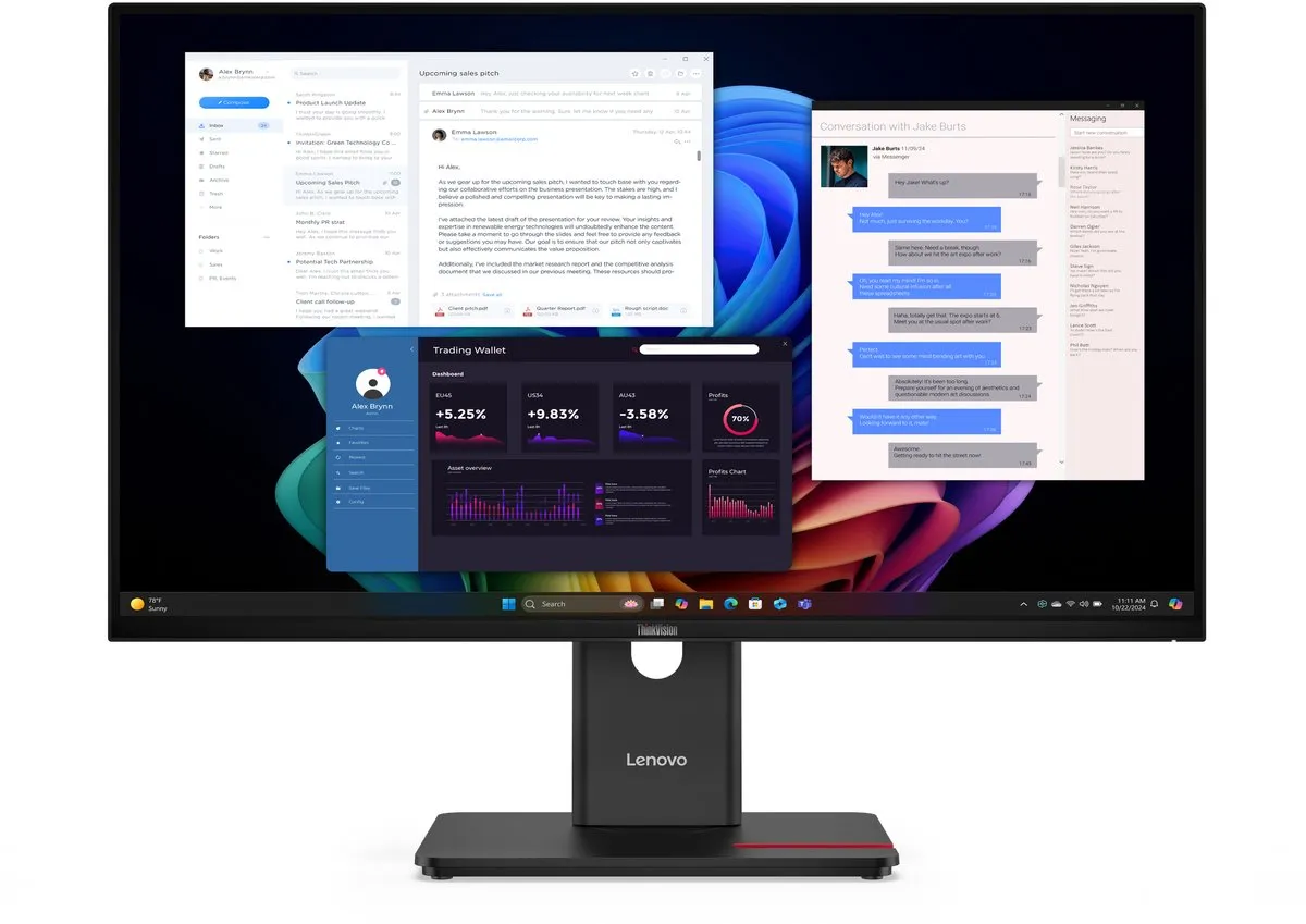 Lenovo ThinkVision T27UD-40 Monitor 27" UHD - Zwart