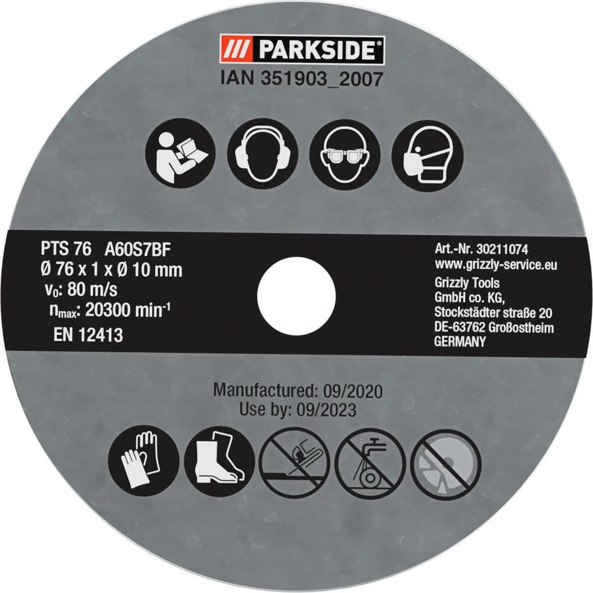 PARKSIDE Accu-haakse slijpmachine 12V - Ø76mm