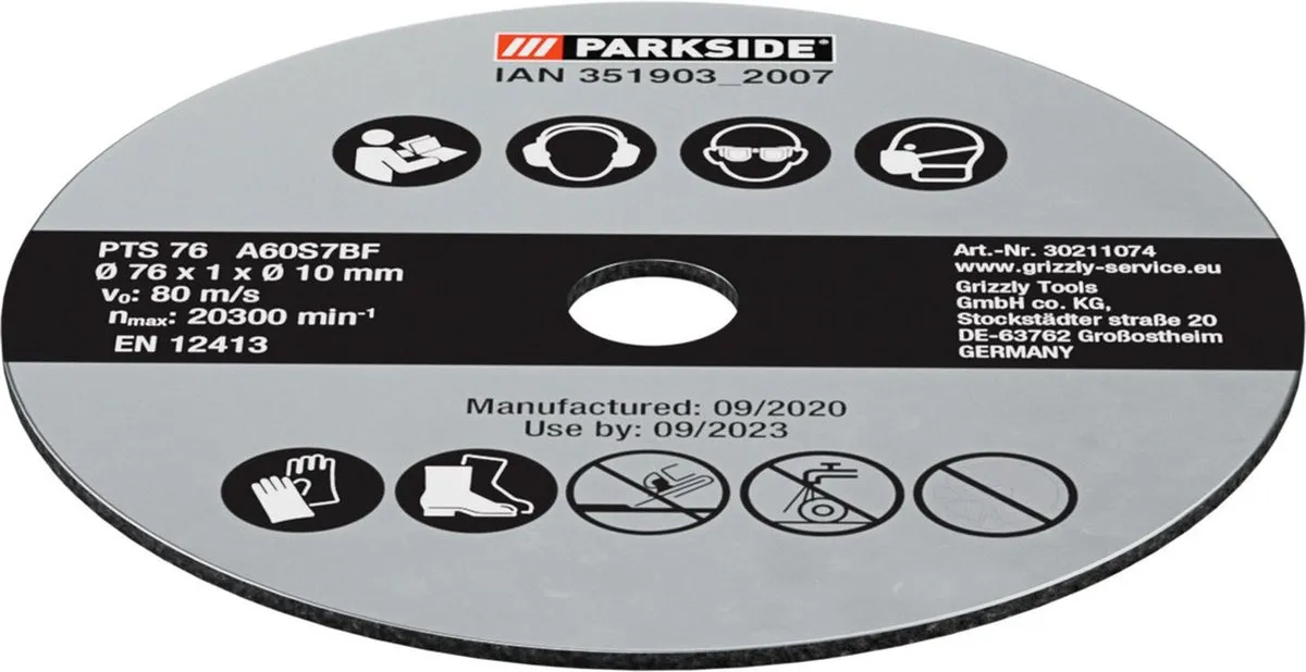 PARKSIDE Accu-haakse slijpmachine 12V - Ø76mm
