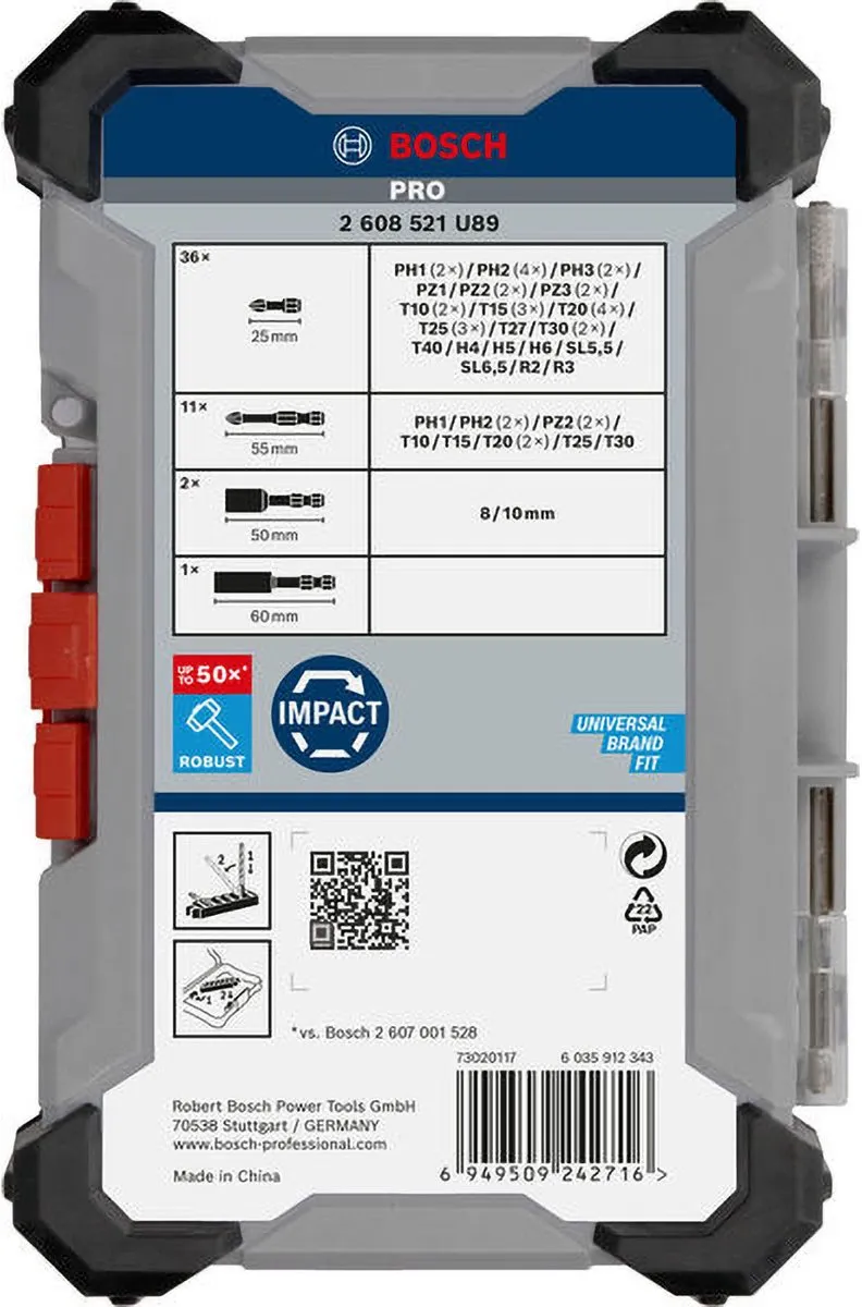 Bosch Professional PRO Impact Schroefbitset 50-delig 2608521U89