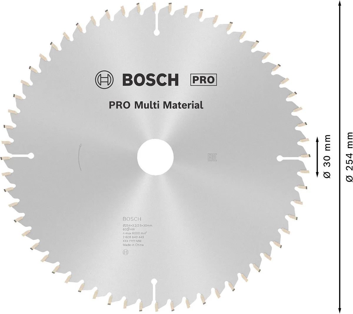 Bosch Professional Cirkelzaagblad CIRKZB MULTI K/V & T 254mm - Metaal