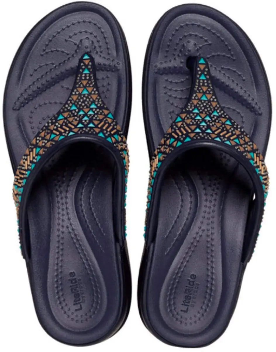 Crocs Boca Medallion Flip Deep Navy Maat 34/35 US/5