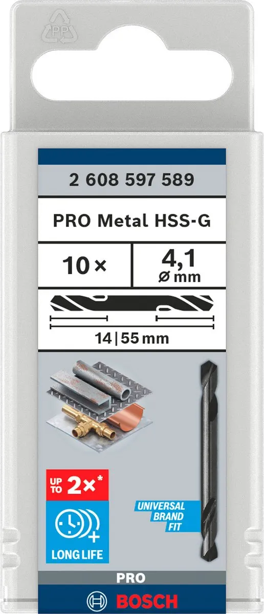 Bosch Professional HSS-G DUBBELBOOR 4.1mm - 10 Stuks