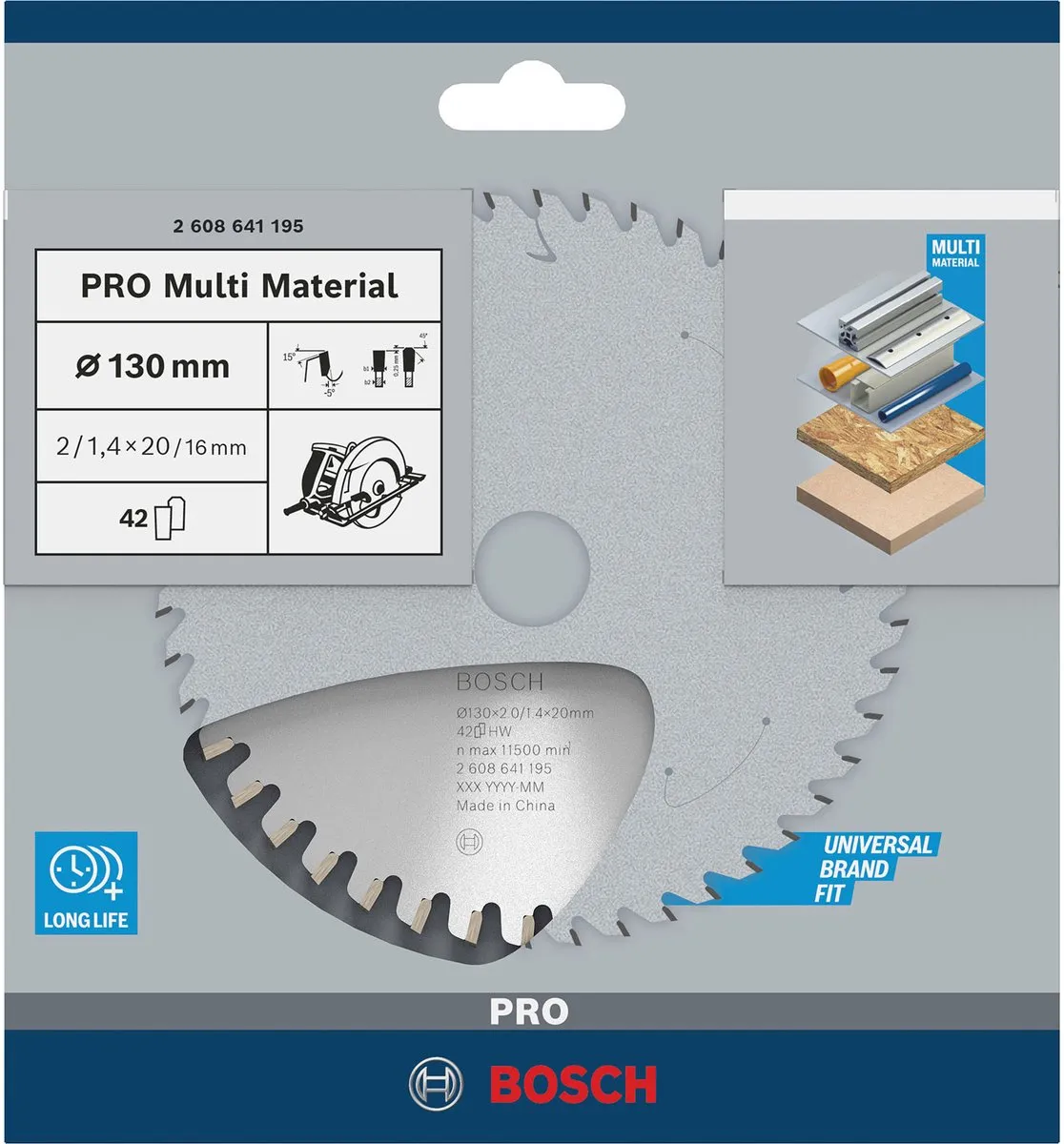 Bosch Professional Cirkelzaagblad CIRKZB MULTI 130X20/16X2 42T - Ø130mm