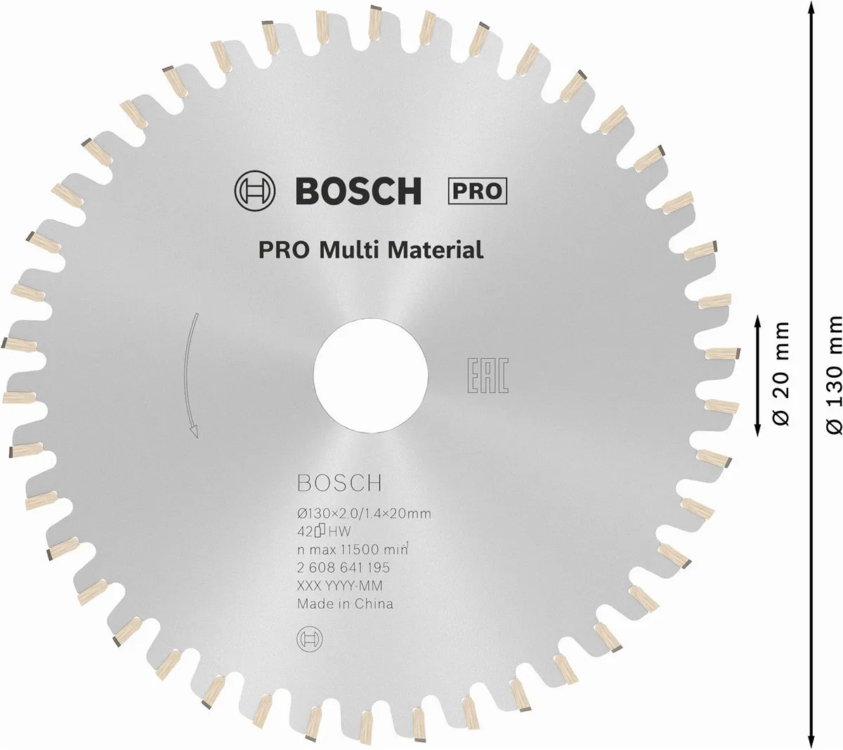 Bosch Professional Cirkelzaagblad CIRKZB MULTI 130X20/16X2 42T - Ø130mm
