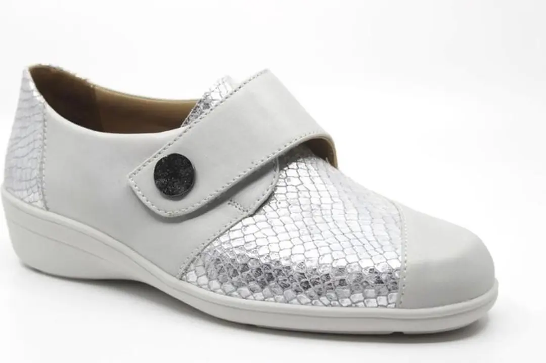 Grijze Solidus Klittenbandschoenen Hedda Wijdte J