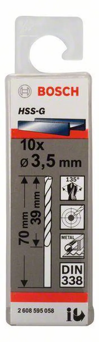 Bosch Professional ST. LINE 3.5mm HSS-G Metaalboren - 10 Stuks