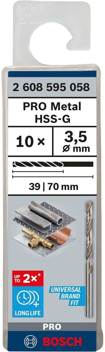 Bosch Professional ST. LINE 3.5mm HSS-G Metaalboren - 10 Stuks