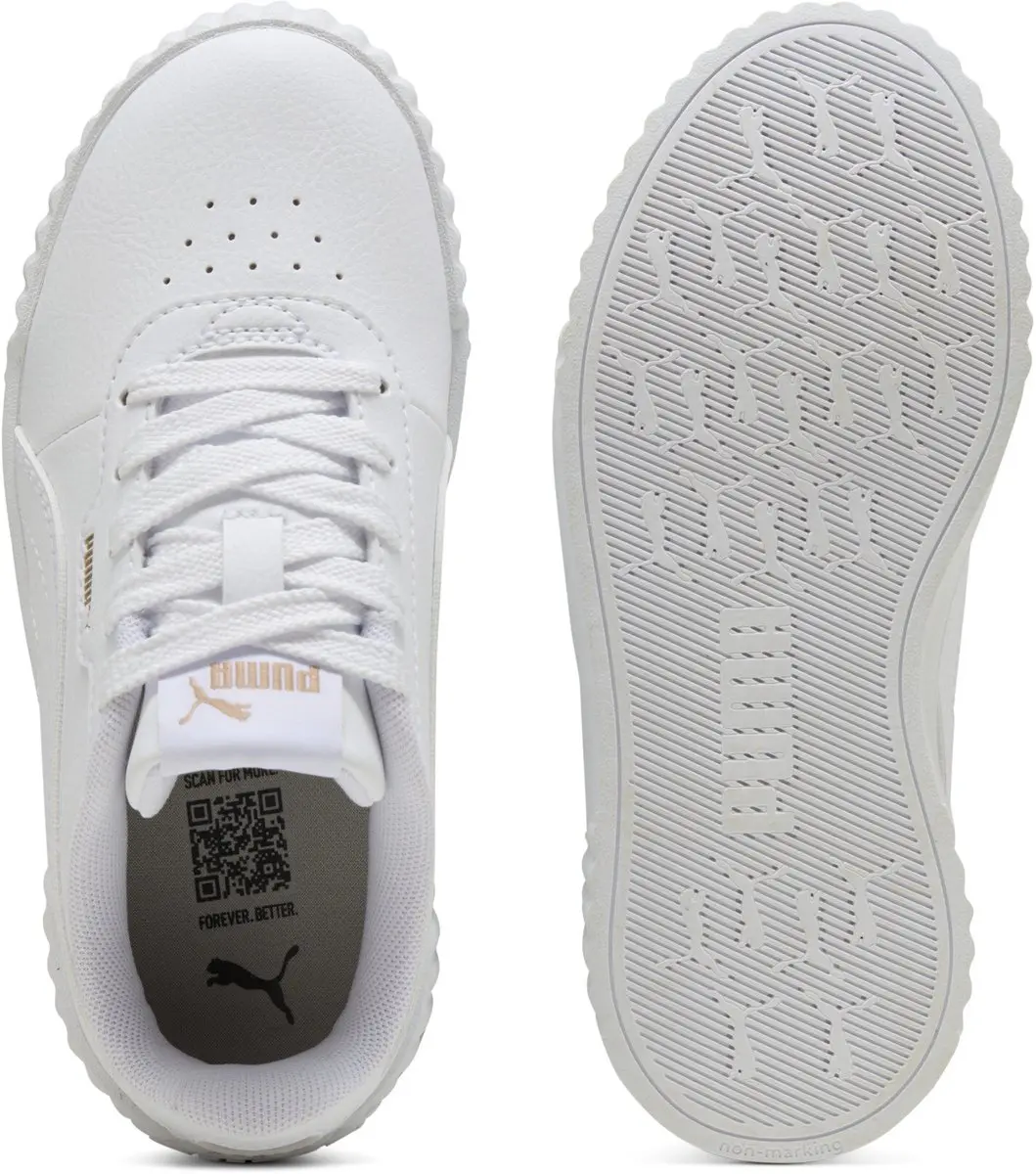 PUMA Carina 3.0 PS Meisjes Sneakers - 28 - PUMA White-PUMA Gold - afbeelding 4 van 6