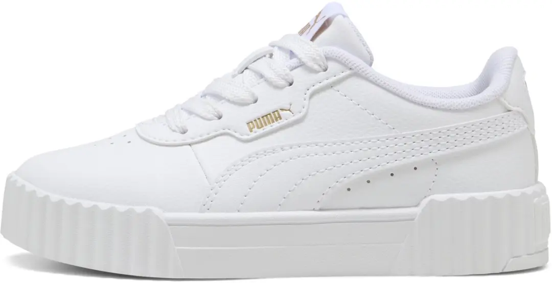 PUMA Carina 3.0 PS Meisjes Sneakers - 28 - PUMA White-PUMA Gold - afbeelding 3 van 6