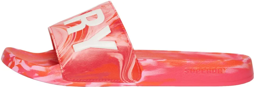 Superdry Marble Vegan Badslippers Dames Slides - 34 - Hyper Fire Pink - afbeelding 6 van 6