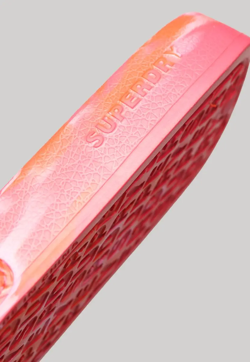 Superdry Marble Vegan Badslippers Dames Slides - 34 - Hyper Fire Pink - afbeelding 2 van 6
