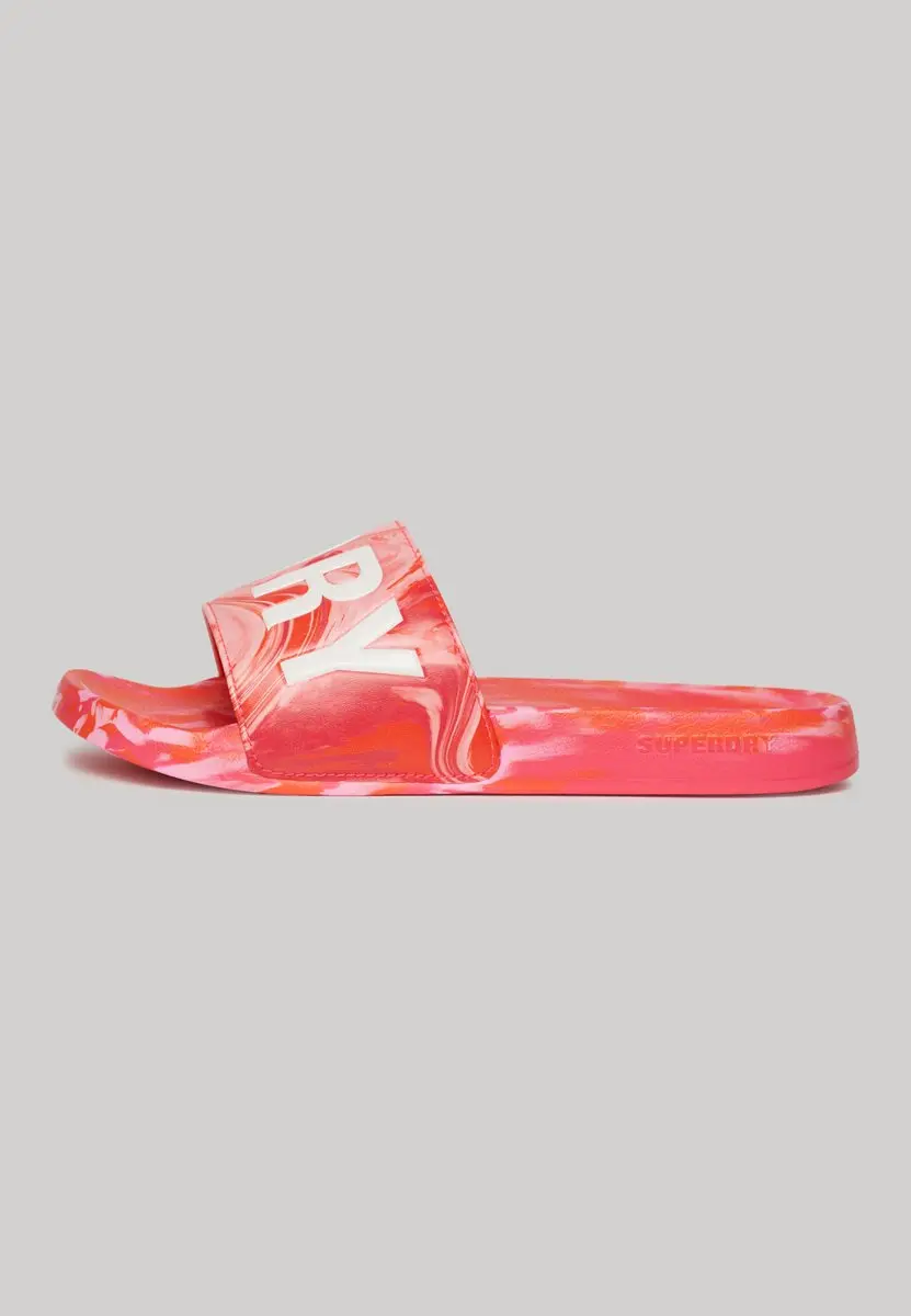 Superdry Marble Vegan Badslippers Dames Slides - 34 - Hyper Fire Pink - afbeelding 5 van 6