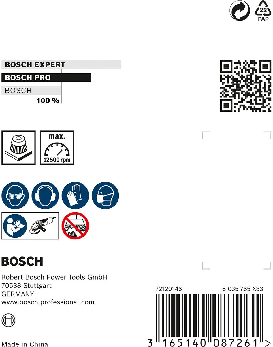 Bosch Professional M14 Komstlbloesem 75 Vlecht 0.5 Inox