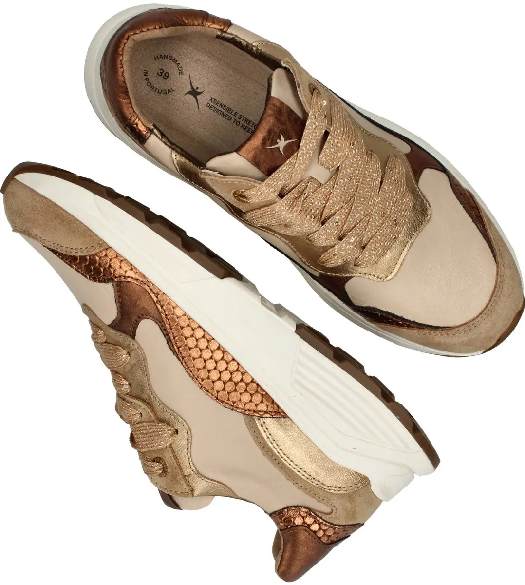 Xsensible Rainbow Stretchwalker GX Sneakers - Dames 36 - Beige