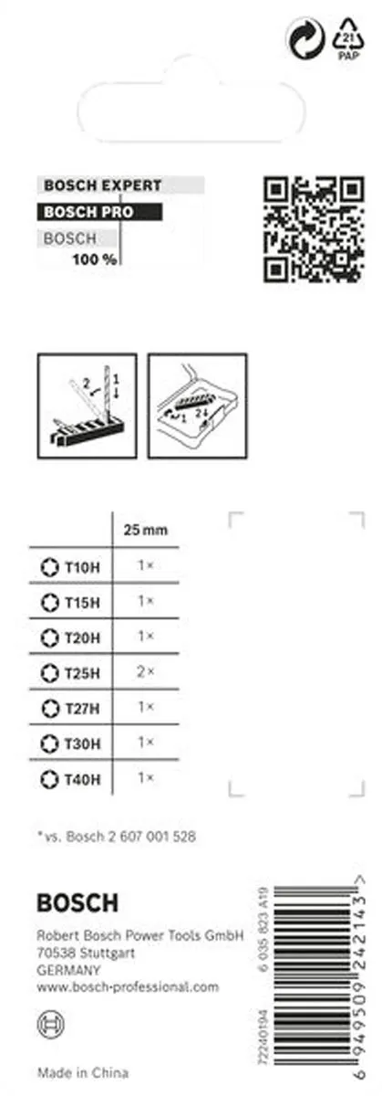 Bosch Professional PRO TH Impact Bits T10 - 8 Stuks