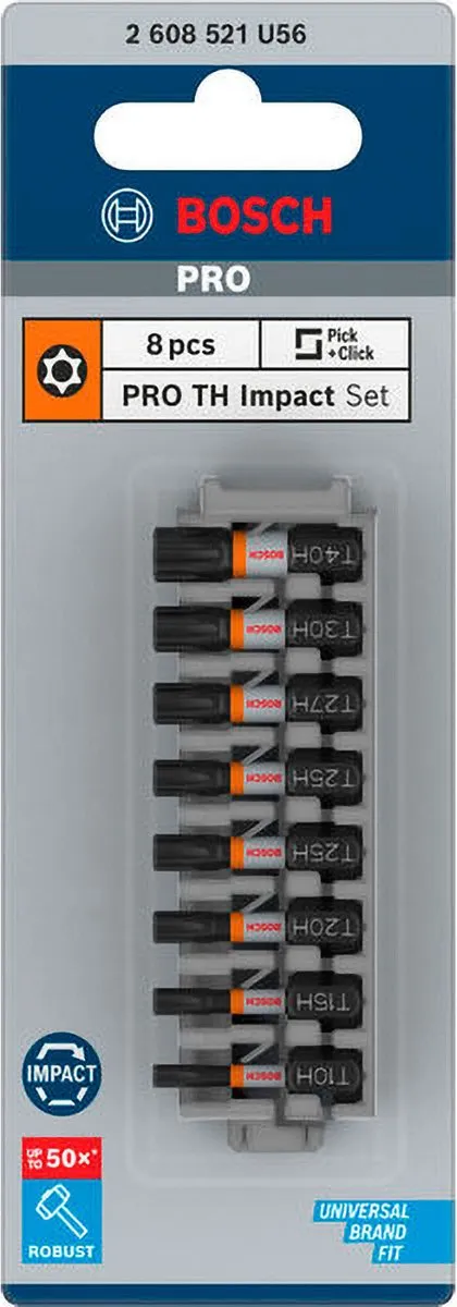 Bosch Professional PRO TH Impact Bits T10 - 8 Stuks