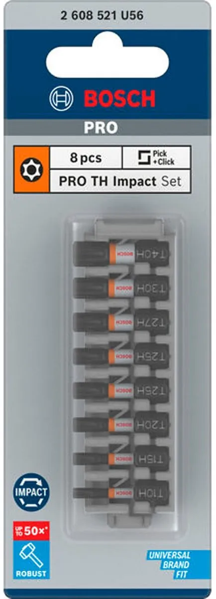 Bosch Professional PRO TH Impact Bits T10 - 8 Stuks - afbeelding 6 van 6