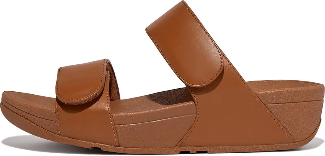 FitFlop Lulu Leather Slides Dames - Bruin - afbeelding 3 van 6