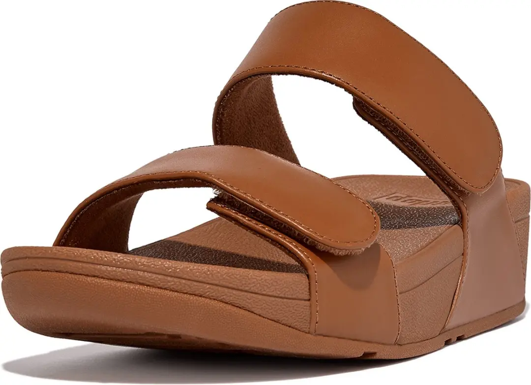 FitFlop Lulu Leather Slides Dames - Bruin - afbeelding 4 van 6