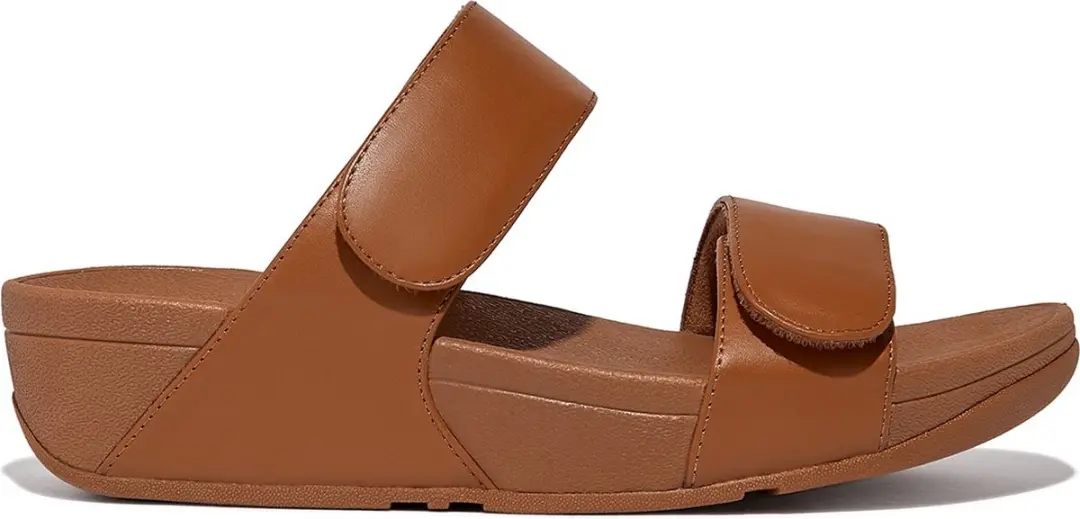 FitFlop Lulu Leather Slides Dames - Bruin - afbeelding 2 van 6