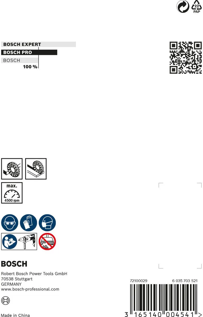 Bosch Professional 6mm Schijfborstel 100mm - Gegolfd staal