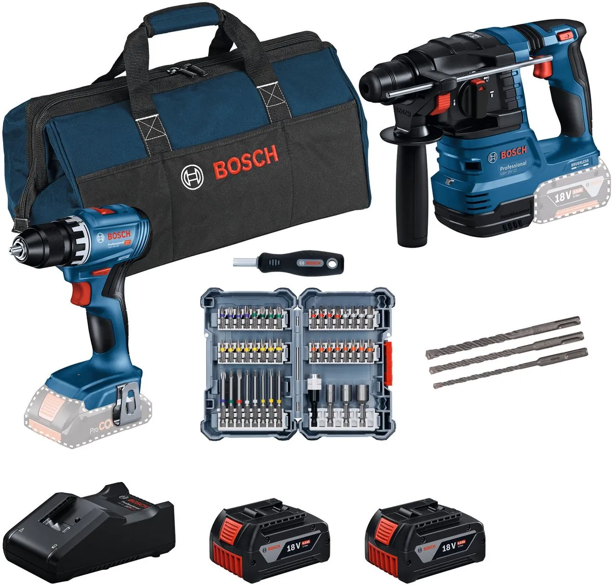 Bosch Professional 18V Toolkit GSR 18V-45 GBH 18V-22