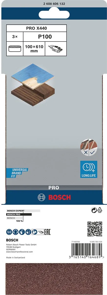 Bosch Professional 3 Banden 100x610mm Best Wood+Paint