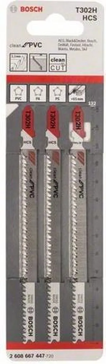 Bosch Professional T302H Decoupeerzaagblad - Plexiglas/Kunststof