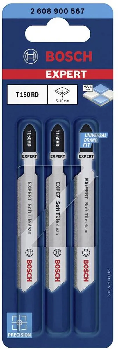 Bosch Professional Expert Soft Tile Clean T 150 RD Decoupeerzaagblad - 3 Stuks - afbeelding 6 van 6