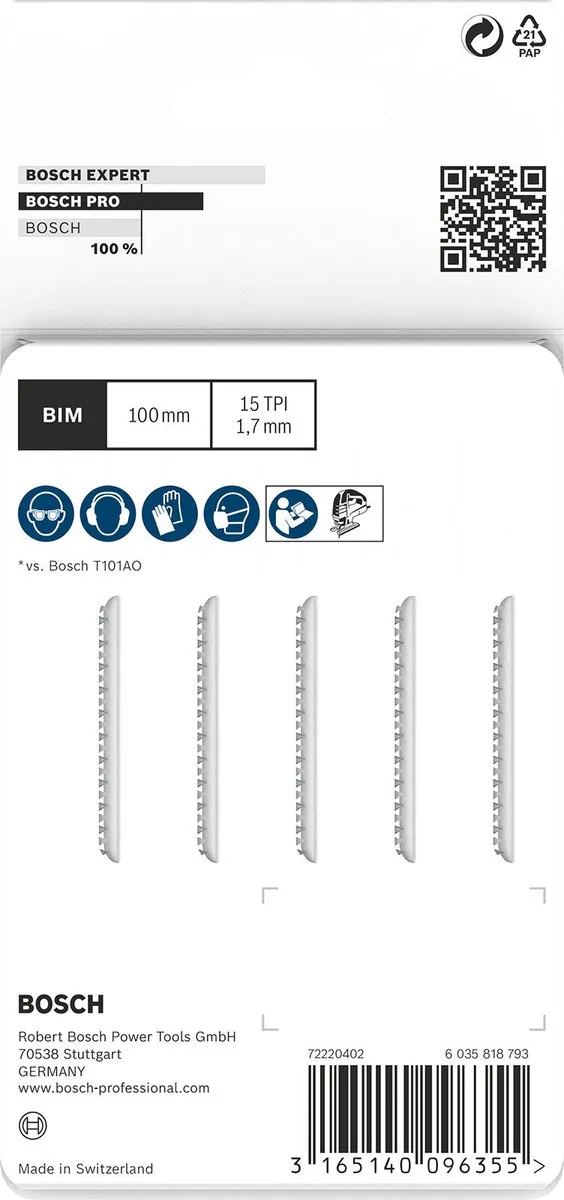 Bosch Professional DECOUPEERZB T101AIF 5 Decoupeerzaag - Kunststof