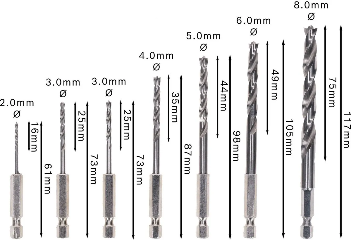 Bosch Professional PRO Wood HSS Boorset 7-delig