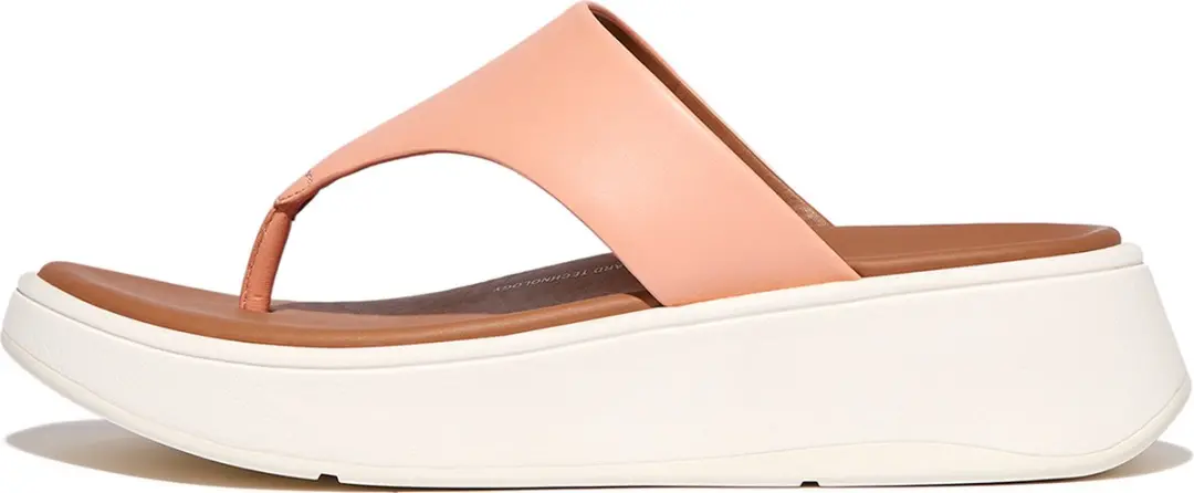 FitFlop FitFlop F-Mode Leather Flatform Toe-Post Sandals ROZE