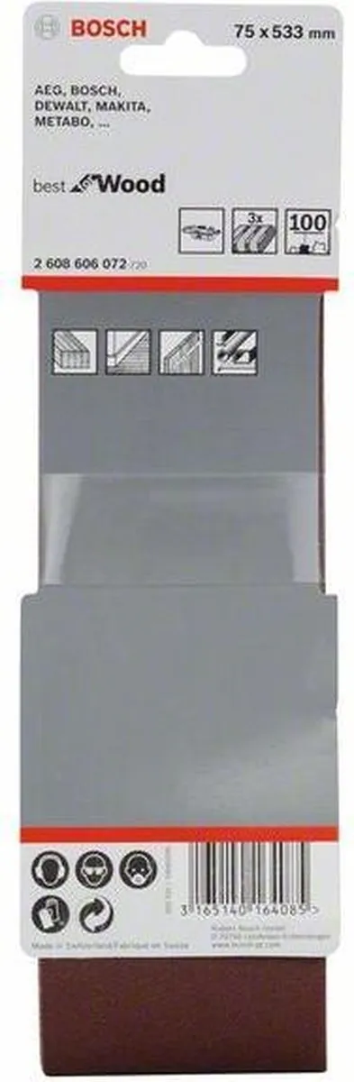 Bosch Professional 3 Banden 75x533 Best Wood+Paint - 3 Stuks