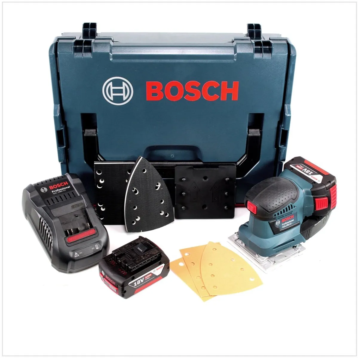 Bosch Professional GSS 18V-10 Vlakschuurmachine - 18V - 2x 4.0Ah Accu + Lader